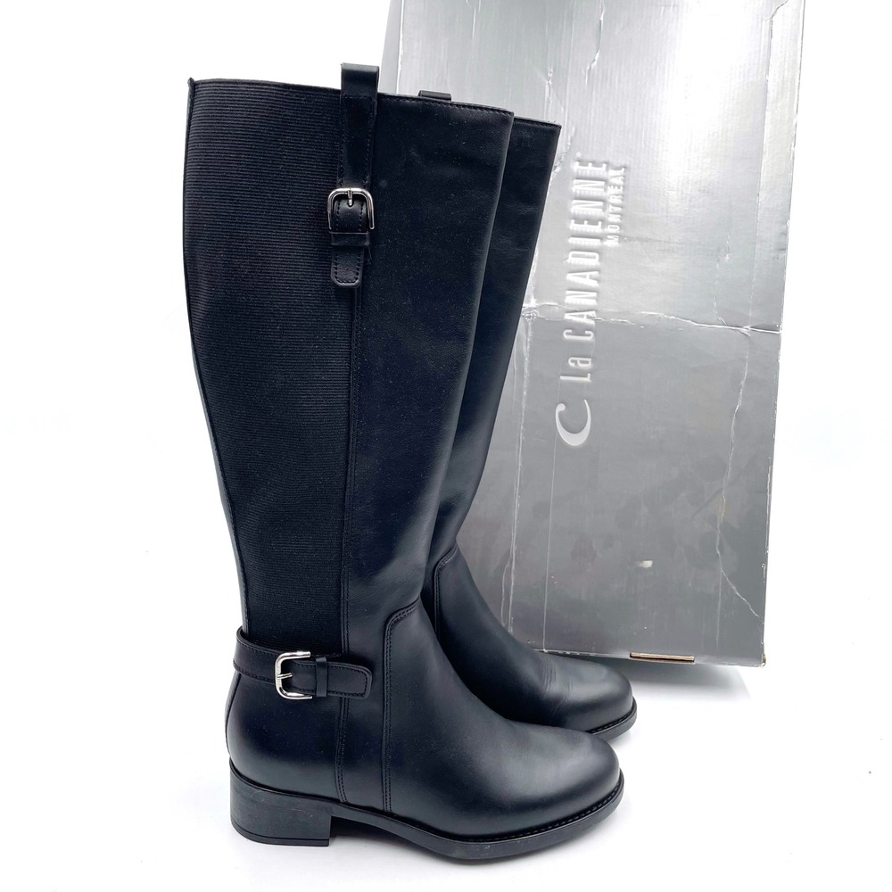 La Canadienne Sefora Boots‎ Black Leather Knee High Riding Sz 6